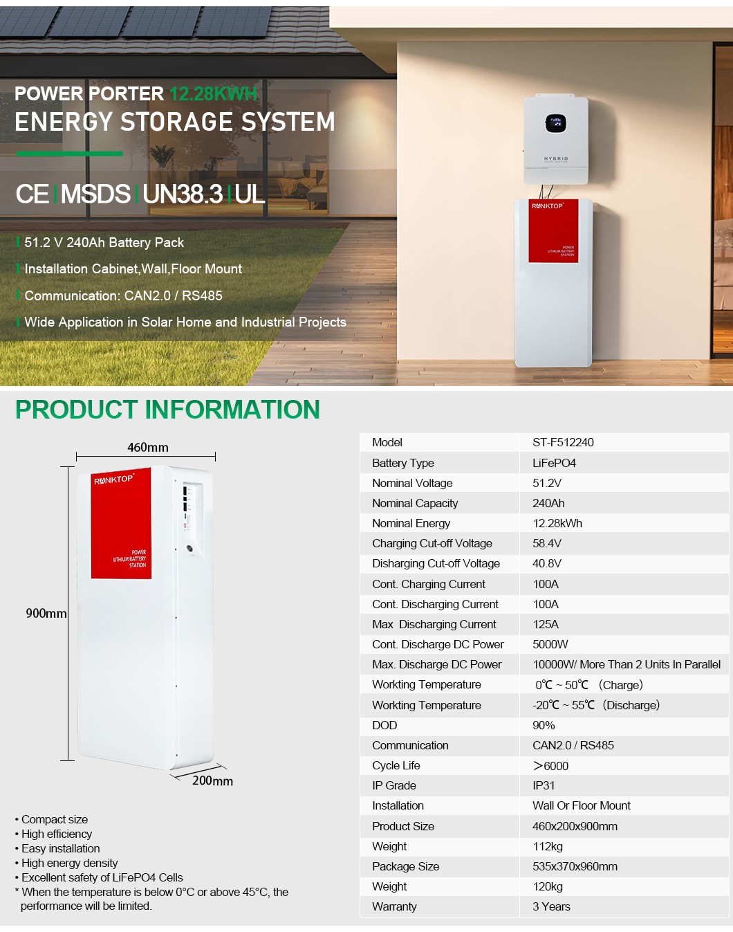 energy storage system lifepo4 battery