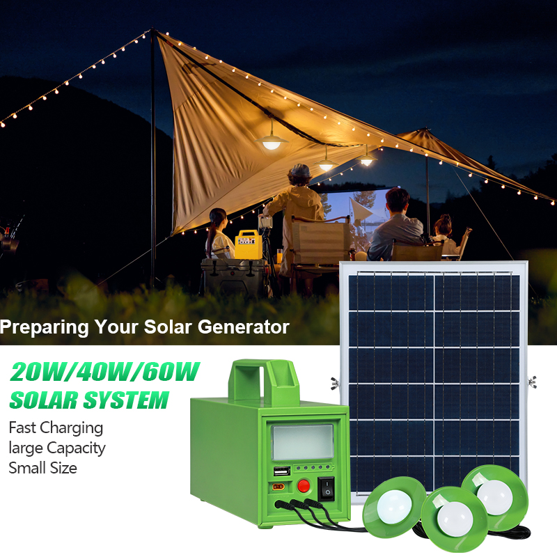 20W 40W 60W Portable Solar Generator for Home Energy System