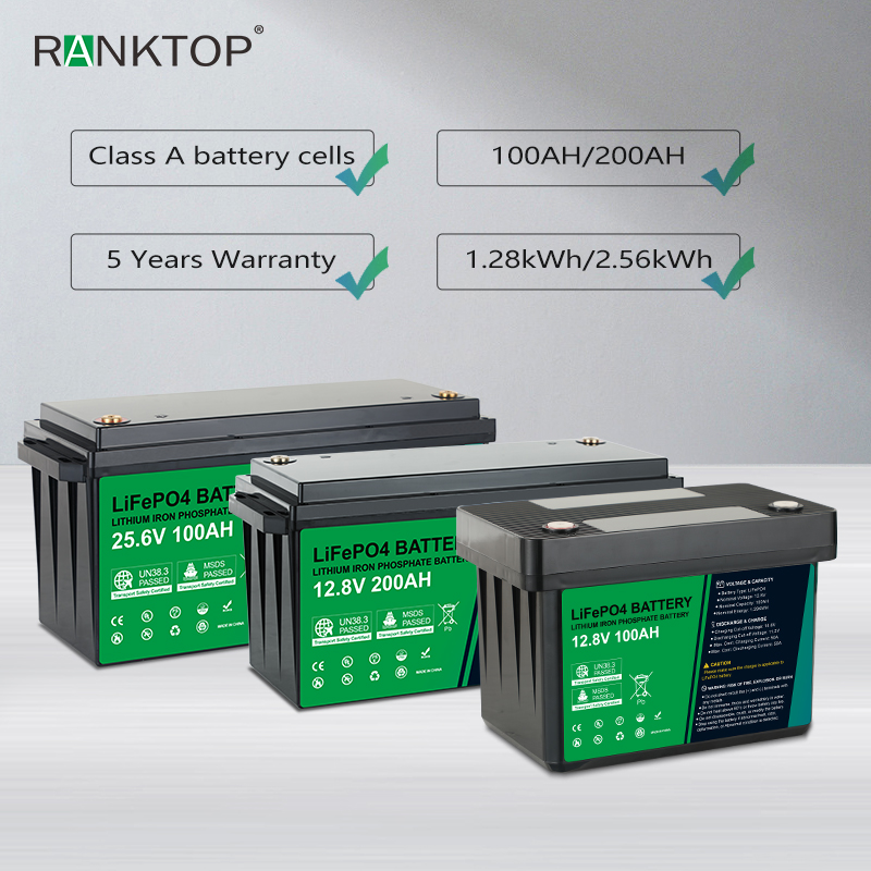 LiFePo4 Battery 100Ah 200Ah BMS Balance Deep Cycles Solar Battery