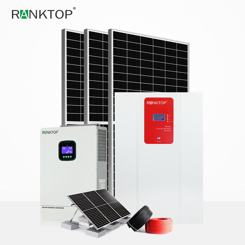 Complete residential Hybrid solar power system 5.6KW off grid photovoltaic system kit