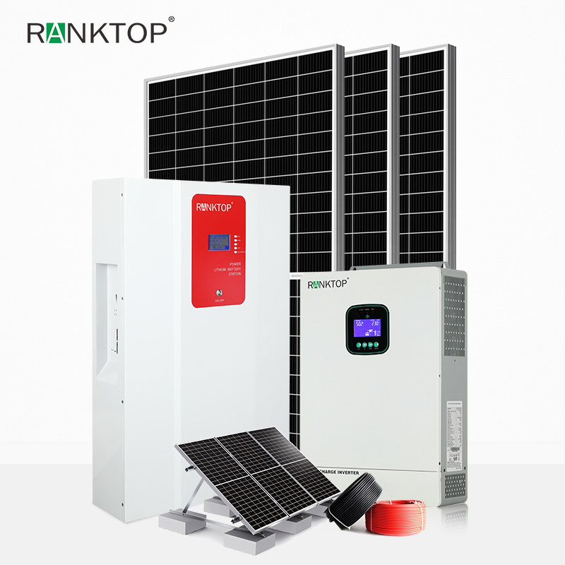 Complete residential Hybrid solar power system 5.6KW off grid photovoltaic system kit