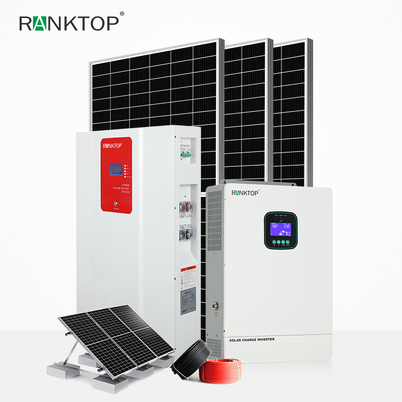 Complete residential Hybrid solar power system 5.6KW off grid photovoltaic system kit