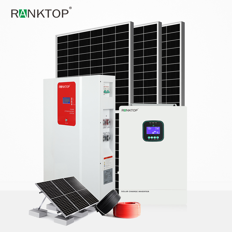 Complete residential Hybrid solar power system 5.6KW off grid photovoltaic system kit