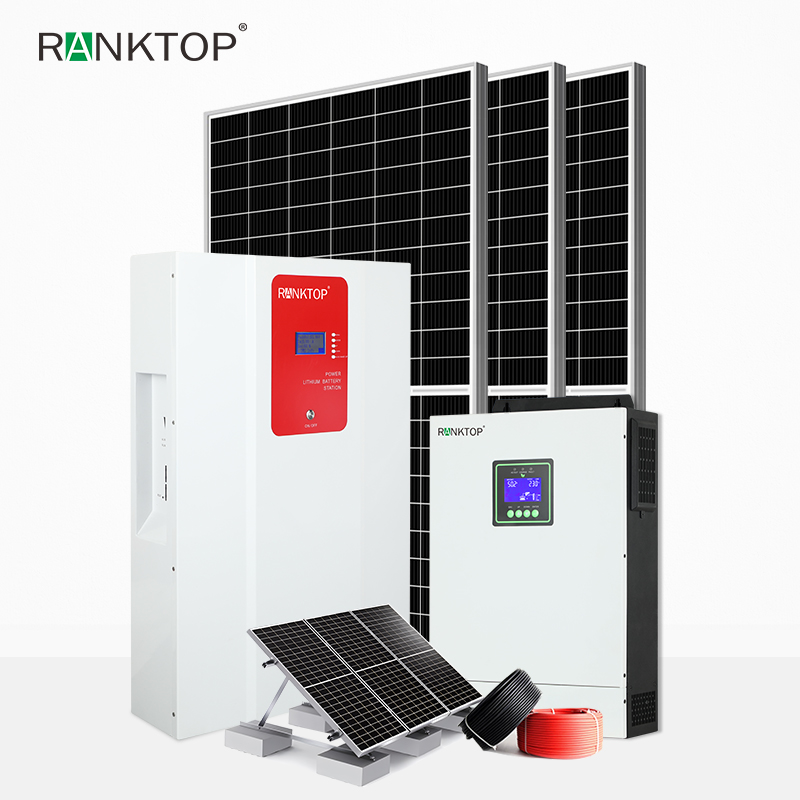 Complete residential Hybrid solar power system 5.6KW off grid photovoltaic system kit