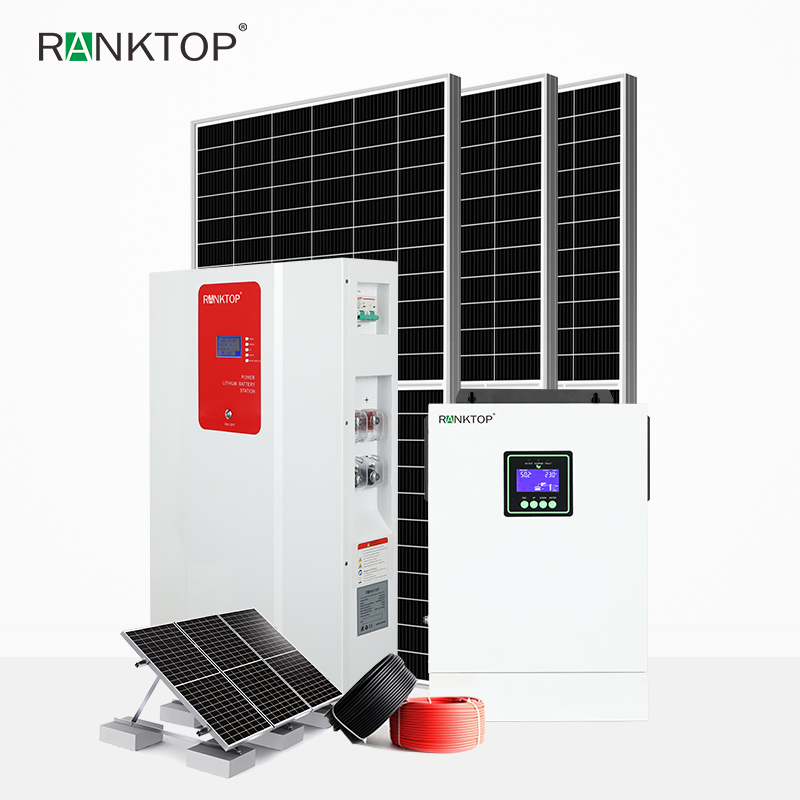 Complete residential Hybrid solar power system 5.6KW off grid photovoltaic system kit