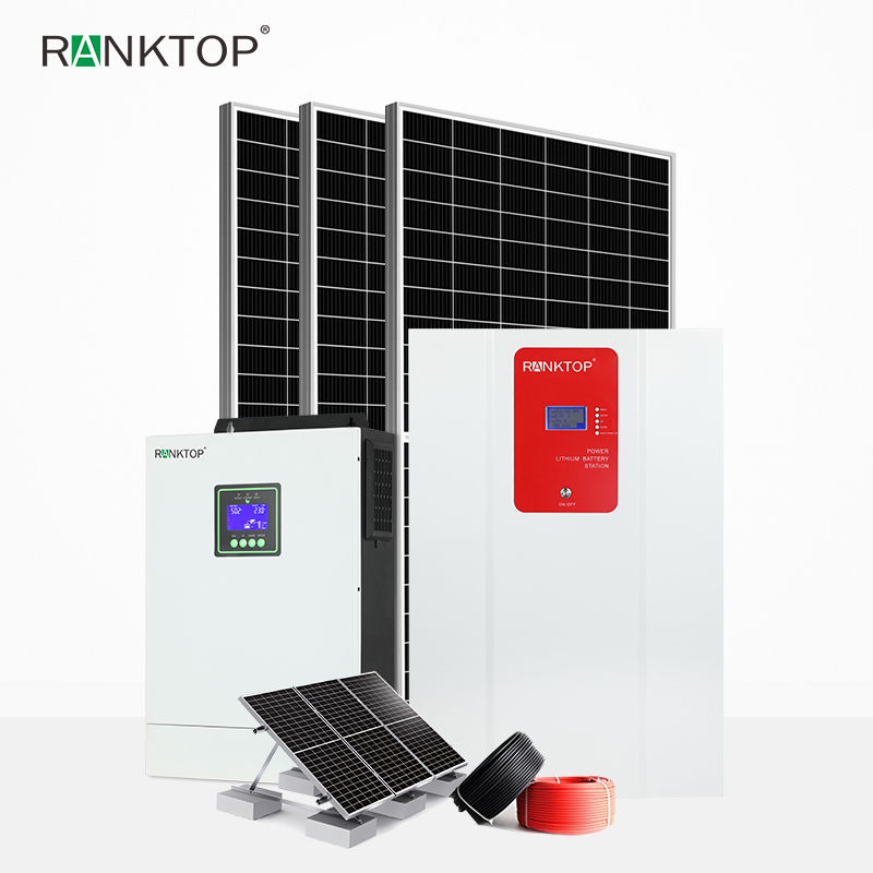 Complete residential Hybrid solar power system 5.6KW off grid photovoltaic system kit