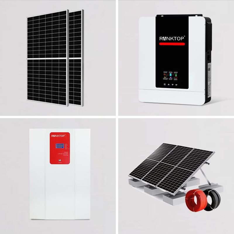 Home Solar Power System Grid Tied solar Panels With Battery And inverter 6.2kw Solar Panel System