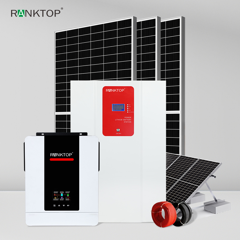 Home Solar Power System Grid Tied solar Panels With Battery And inverter 6.2kw Solar Panel System