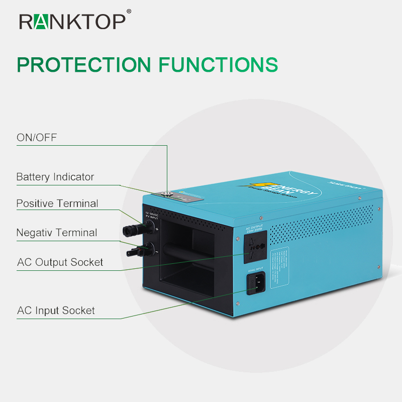 Hybrid off-Grid Portable Solar Home Power Lithium lon Battery Inverter PV Energy Storage System