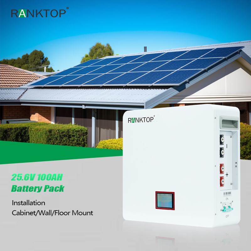 high charging efficiency 25.6v 100ah lithium solar battery lithium battery wall mount battery