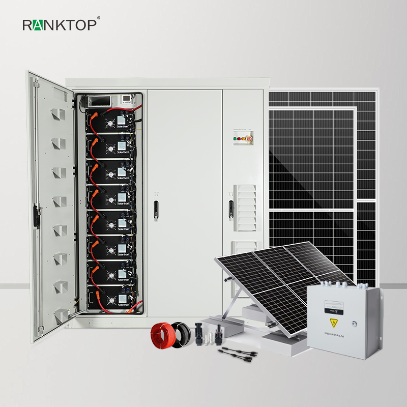 Solar Energy System100Kw With 215KWh Commercial All in One Solar System Storage Battery Cabinet