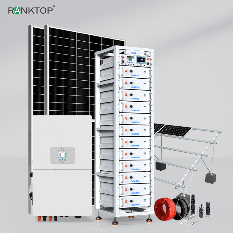 Complete Set Solar Energy Power Storage System 30kw 60KWH Hybrid Solar Panel Electric Power Generation Kit