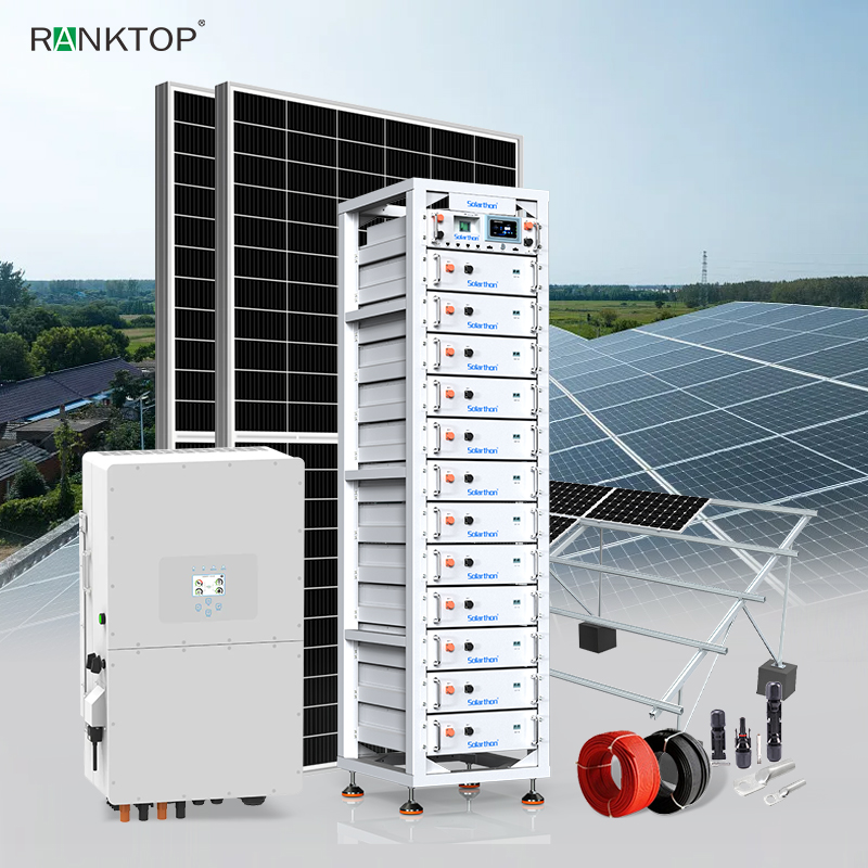 Complete Set Solar Energy Power Storage System 30kw 60KWH Hybrid Solar Panel Electric Power Generation Kit