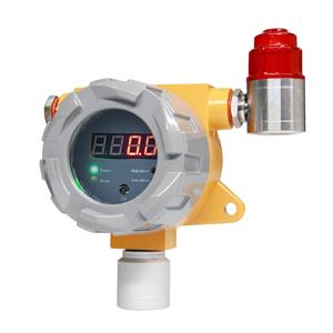 Fixed gas detector with display and alarm