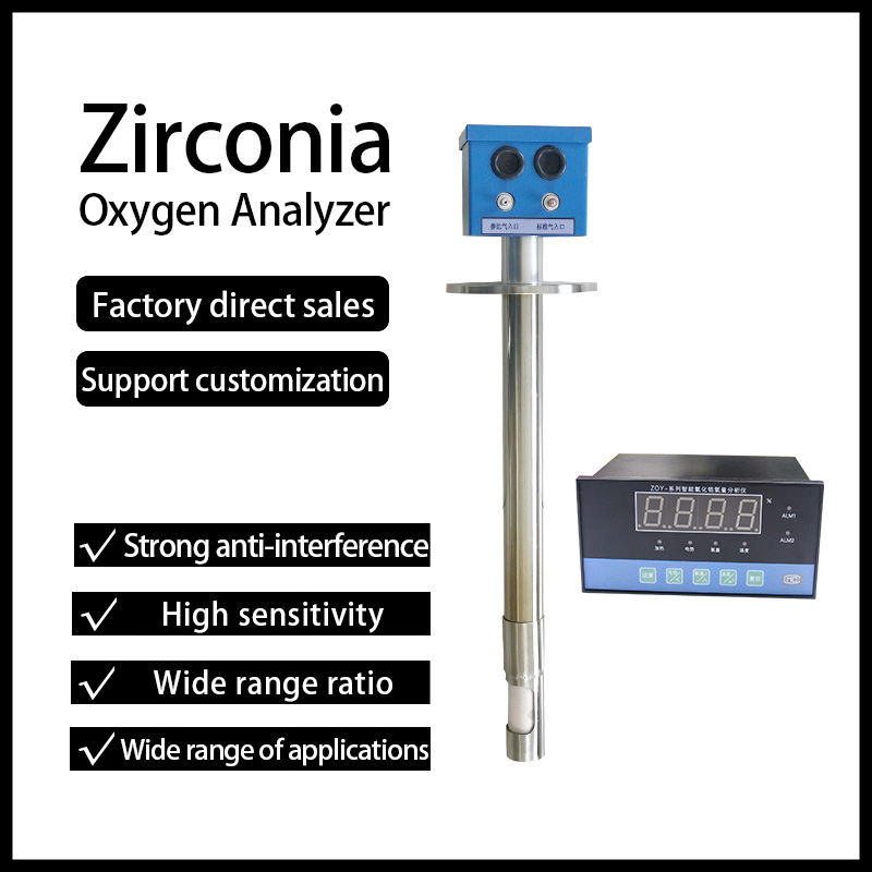 In-Situ Zirconia Oxygen Analyzer Flue Gas O2 Sensor Monitor 4-20mA