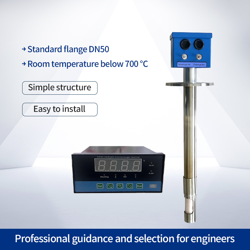 In-Situ Zirconia Oxygen Analyzer Flue Gas O2 Sensor Monitor 4-20mA