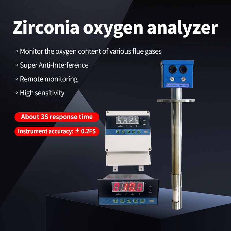 In-Situ Zirconia Oxygen Analyzer Flue Gas O2 Sensor Monitor 4-20mA