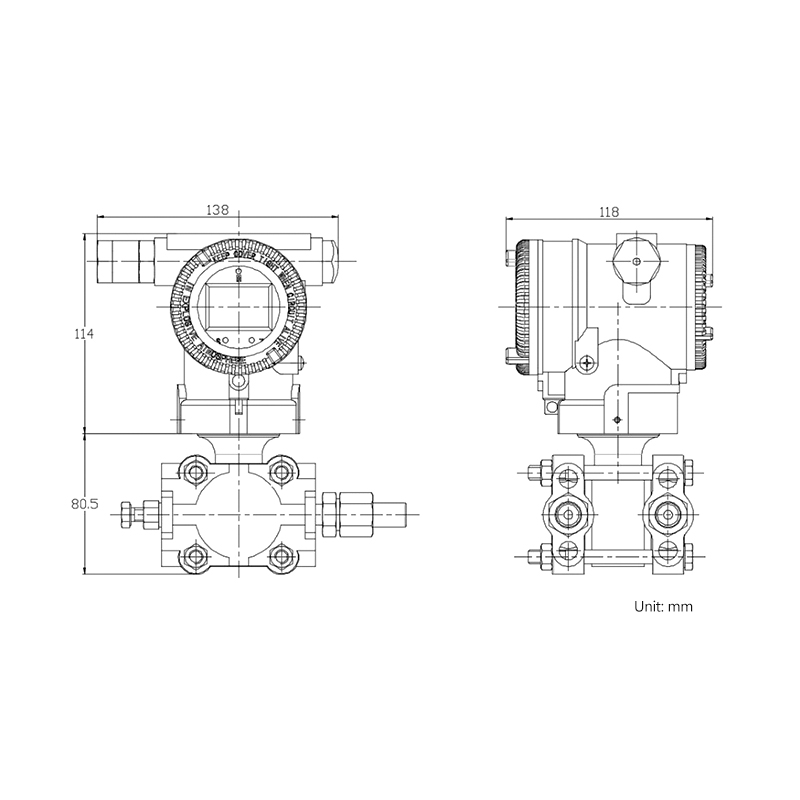 OEM Custom ExdIICT4 4-20mA HART Smart Differential Pressure Transmitter Digital Pressure Sensor for Oil & Gas