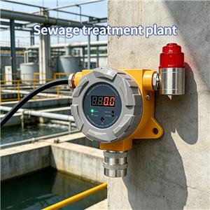 Industrial hydrogen sulfide monitor H2S gas detector with audible alarm for wastewater treatment