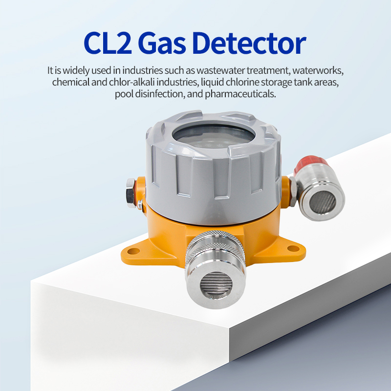 Industrial 4-20mA CL2 gas Detector chlorine gas sensor for water treatment