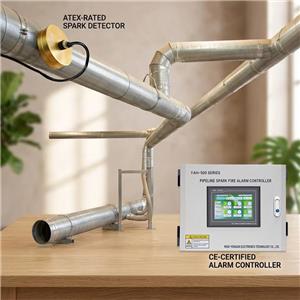 Automatic Wood Chip Spark Detection & Extinguishing with Relay Output for PLC Interlock