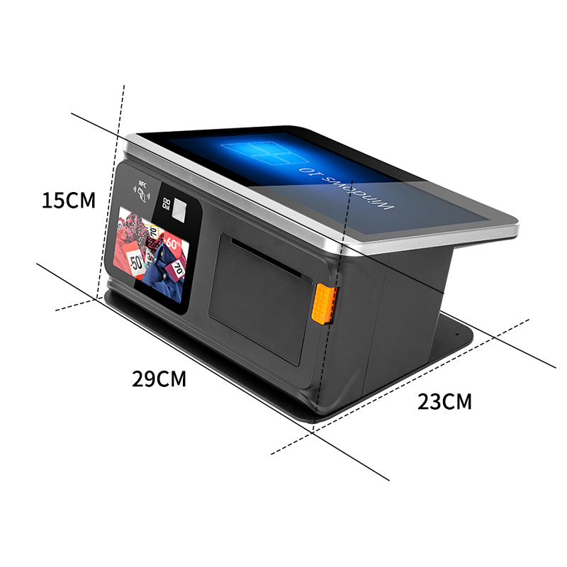 11.6 touch screen Cambodia pos system automatic cash payment machine supermarket with 2D Barcode Reader
