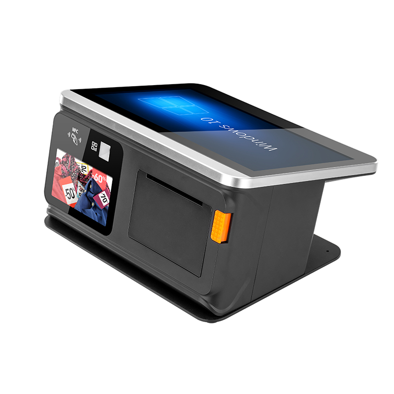 2024 11.6 touch screen Cambodia pos system automatic cash payment machine supermarket with 2D Barcode Reader