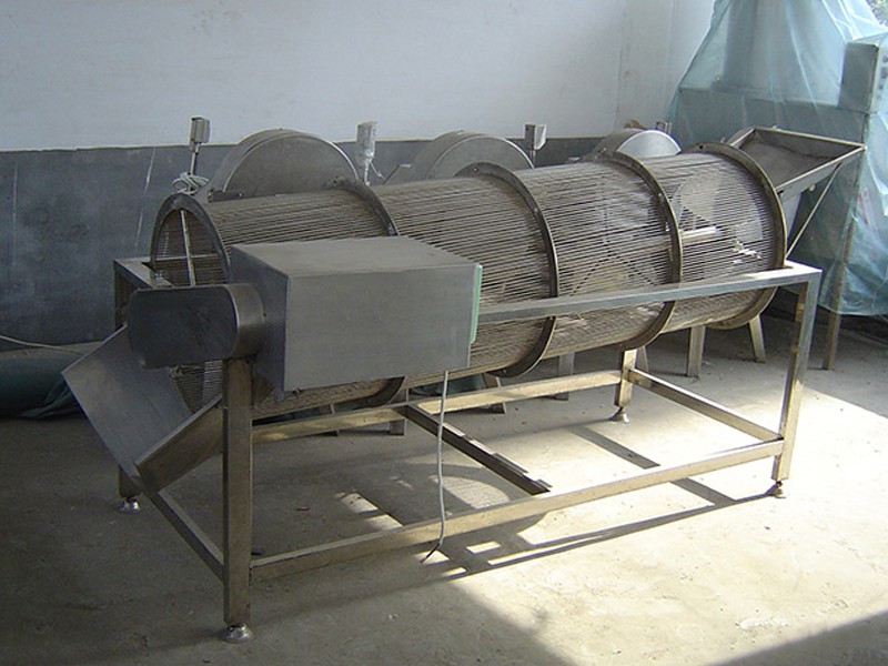 Rotary drum screening machine for kiwi fruit