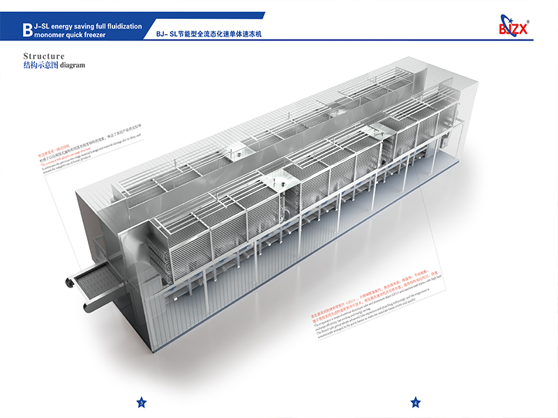 Vegetable and fruit freezing machine