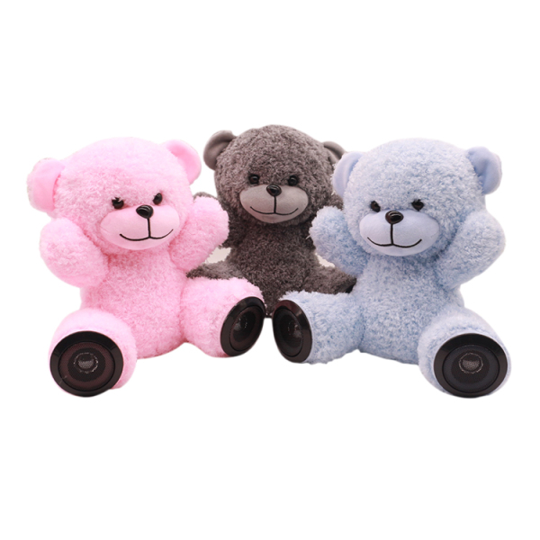 Custom peluche teddy bear toy with blue-tooth speaker