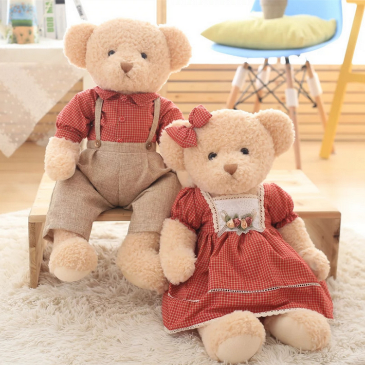 Couple teddy bear plush toy valentine's day cuddly bear