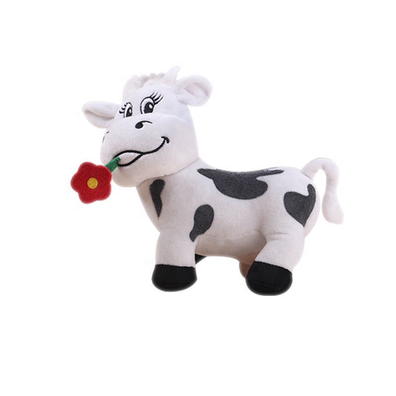Plush black white animal mascot milk cow stuffed toy