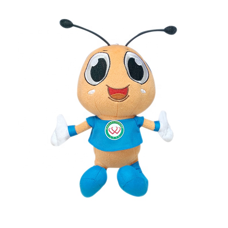 Plush animal mascot stuffed ant doll with logo