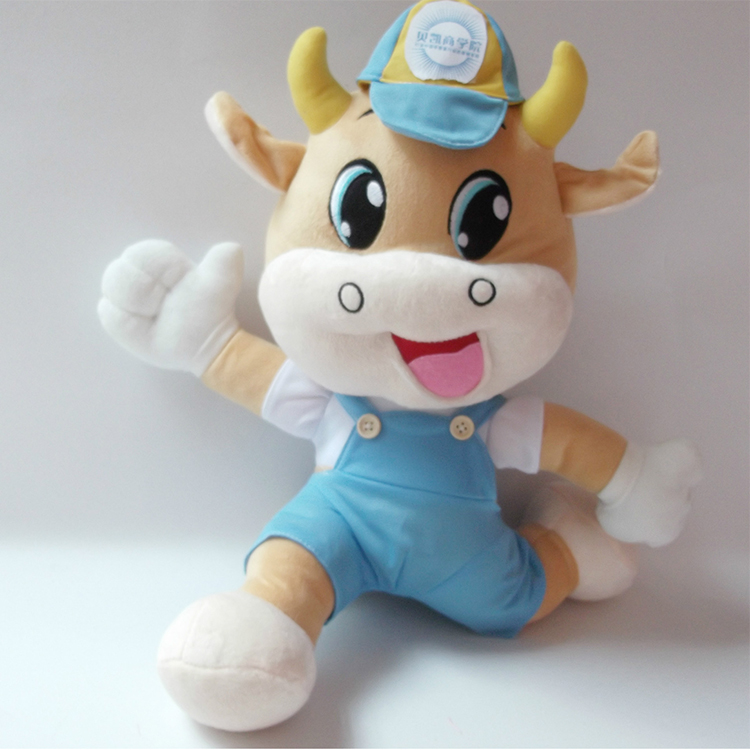 Plush mascot embroidered stuffed animals plush toys cow ox cattle