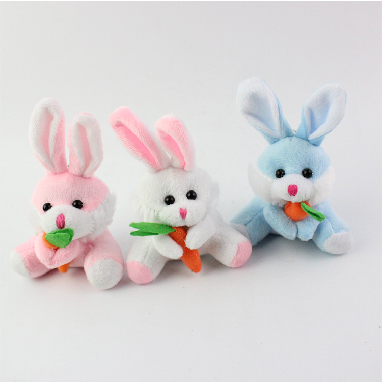 Mini stuffed toy plush rabbit with carrot toy