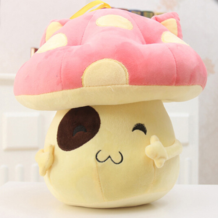 Cartoon vegetable keyring colorful mushroom plush toy