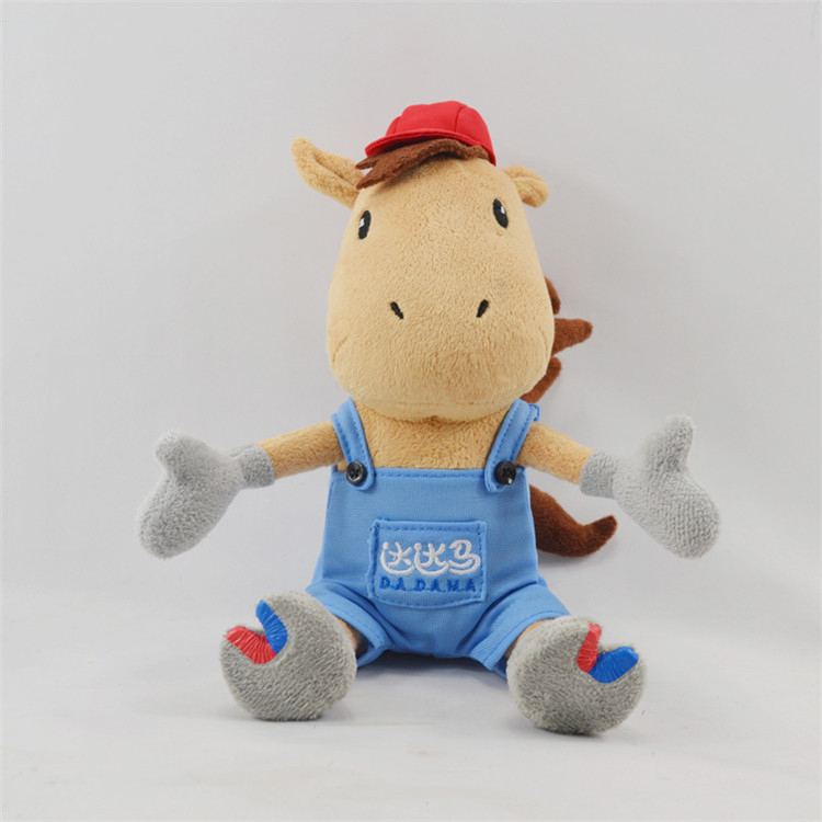 Custom mascot sitting horse stuffed plush animal toys
