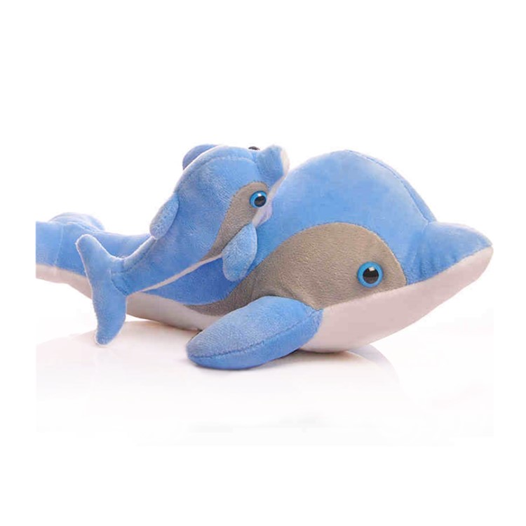 Customized 12cm dolphin plush keychain toy
