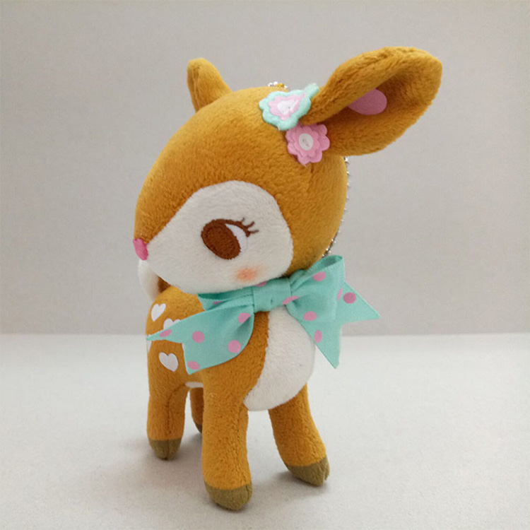 Cheap plush deer key ring cute plush pendant toy