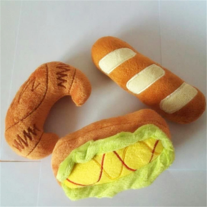 Squeaky pet toy plush stuffed pet toy food plush toy