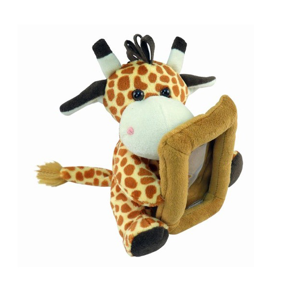 Custom stuffed animal shape plush bear photo frame toy