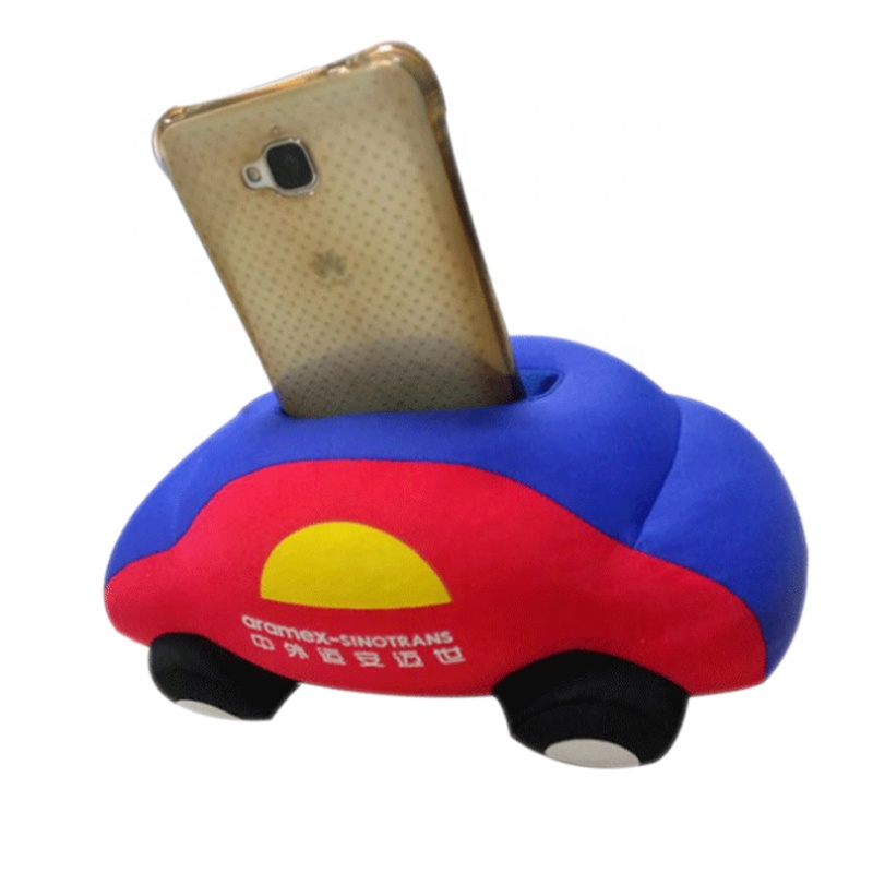 Stuffed soft plush car shape toy mobile phone holder