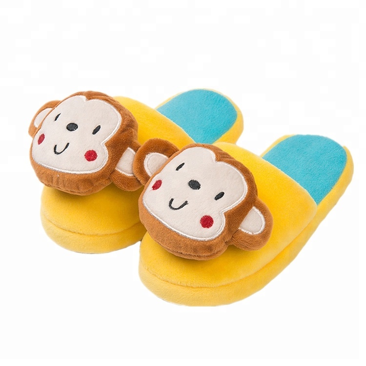 Plush indoor animal monkey panda bear shoe slipper