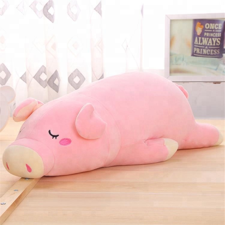 Plush animal pillows soft plush stuffed pig toys bolster