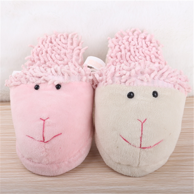 Animal fancy ladies flat slippers women plush indoor slipper