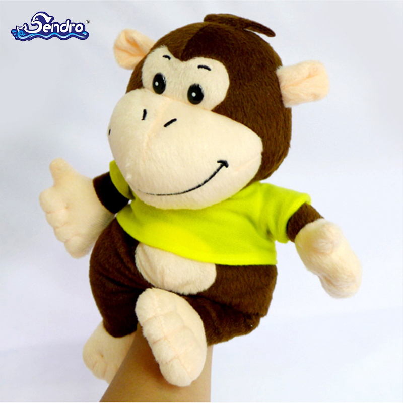 Custom monkey tiger plush animal hand puppet gift toys