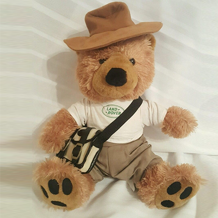 Plush animal bears toy with clothes