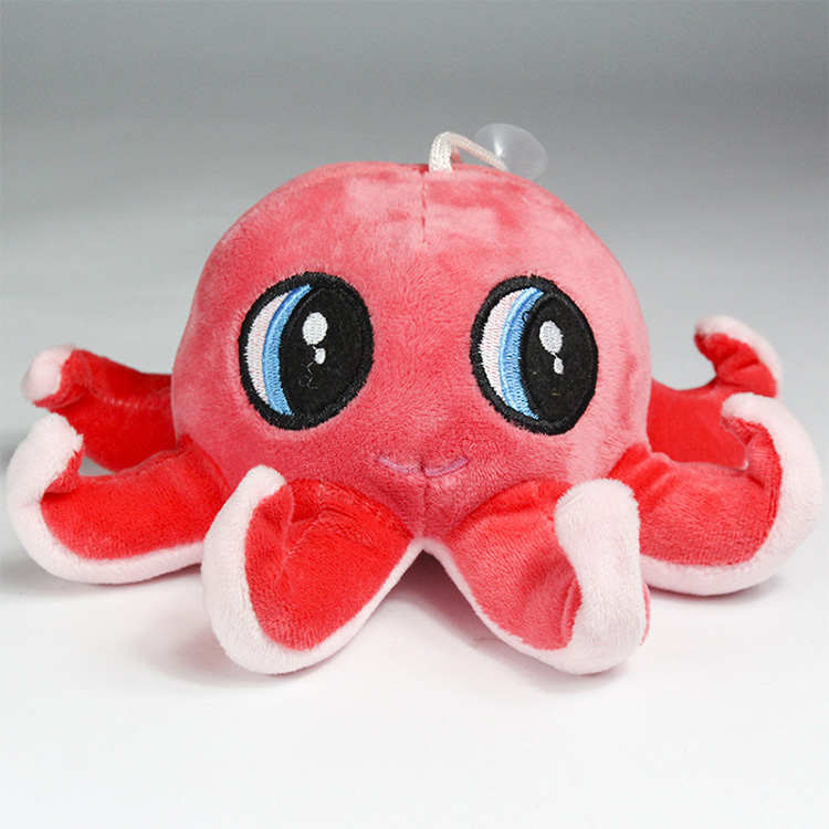 Stuffed cartoon animal octopus keychain with suction cup