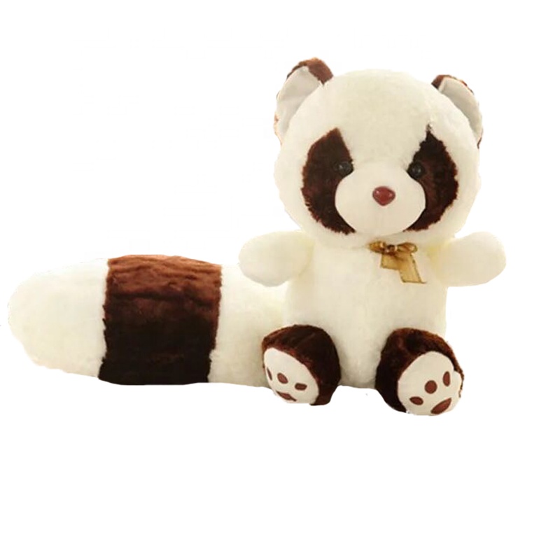 Sitting soft stuffed raccoon plush animal toys for kids