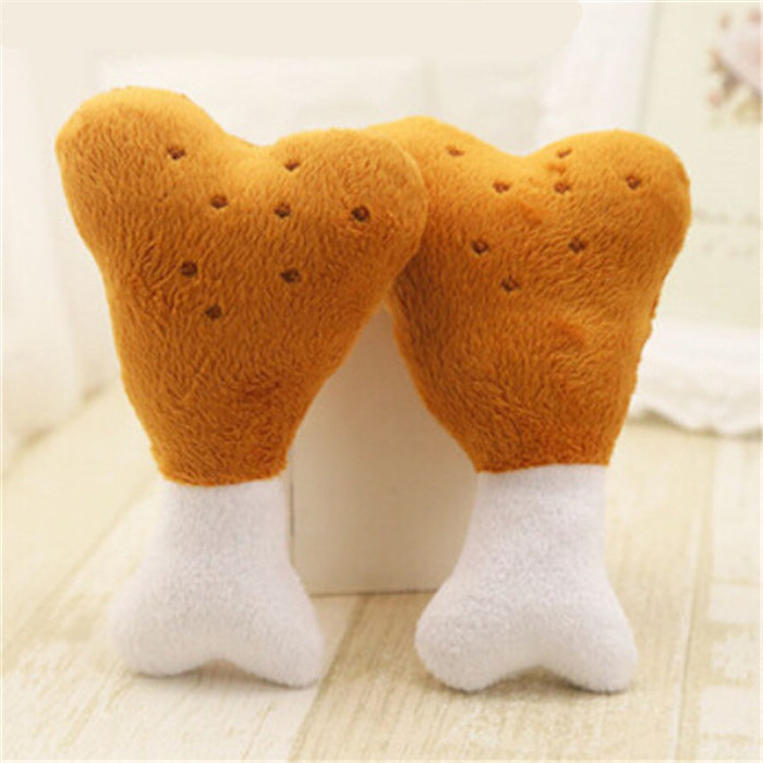 Plush bone chicken legs funny food dog toy